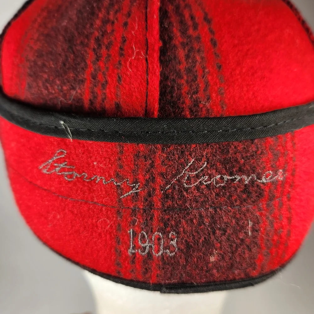 VTG STORMY KROMER Trapper Hat Men's 7 1/4 Red Hunting Wool Plaid Lined Made USA - Picture 11 of 11